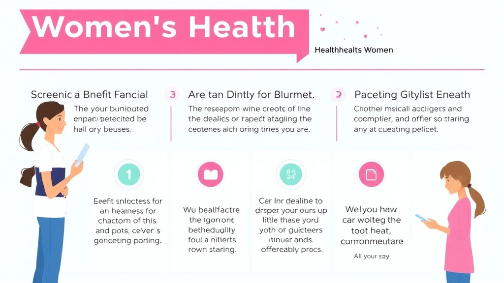 Process flow illustration for putting women's Health Month: Healthcare Benefits for Women into action
