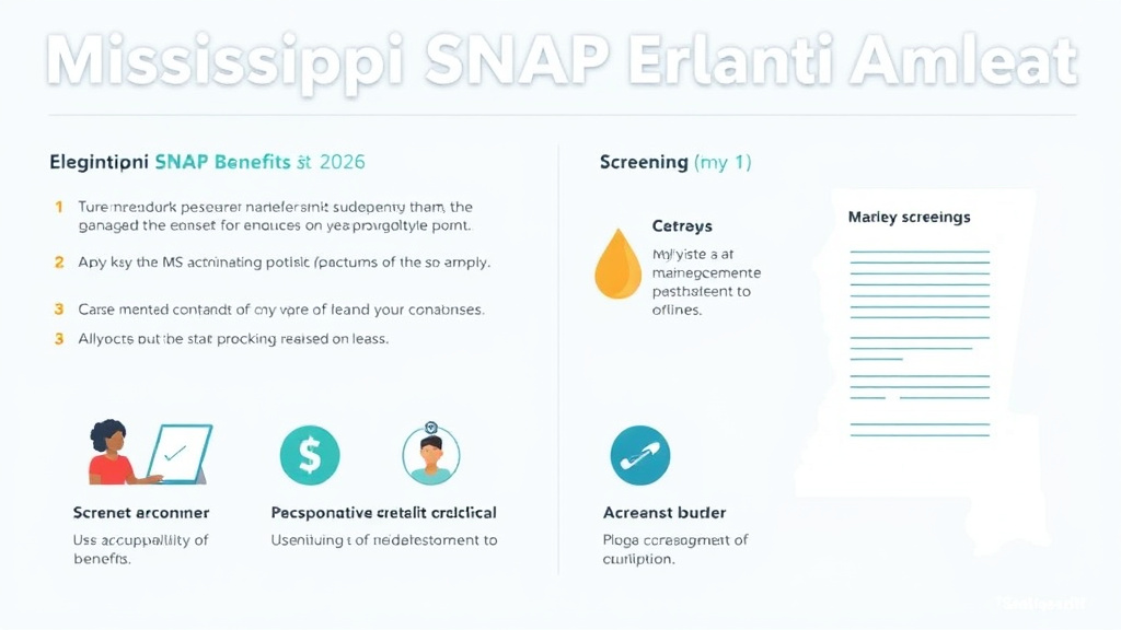 Action-oriented illustration showing how to apply mississippi SNAP Benefits Guide 2026: Amounts, Eligibility, and How to Apply