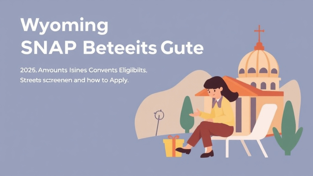 Educational graphic covering the essentials of wyoming SNAP Benefits Guide 2026: Amounts, Eligibility, and How to Apply